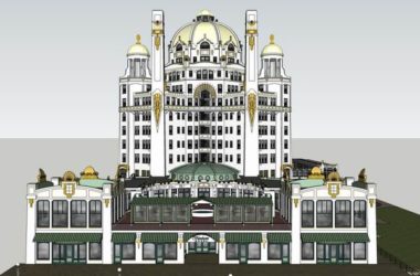 Sketchup酒店模型|高层酒店，商业，法式古典风格-BIM建筑网