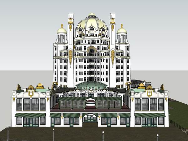 Sketchup酒店模型|高层酒店，商业，法式古典风格