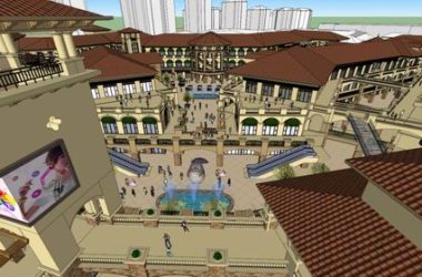 Sketchup商业模型|多层商业街，步行街，西班牙古典风格-BIM建筑网