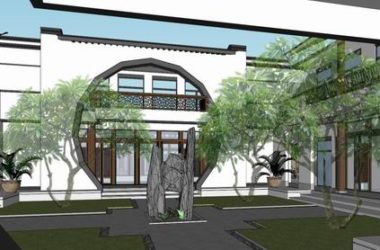 Sketchup景观模型|多层园林景观，中式园林，中式风格-BIM建筑网