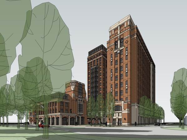 Sketchup学校模型|多层学校教学楼，校园教育建筑，古典风格