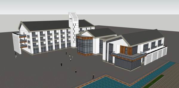 Sketchup文化模型|多层小教堂，文化建筑，中式风格