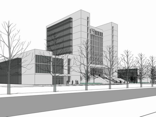 Sketchup办公模型|高层办公楼，现代风格