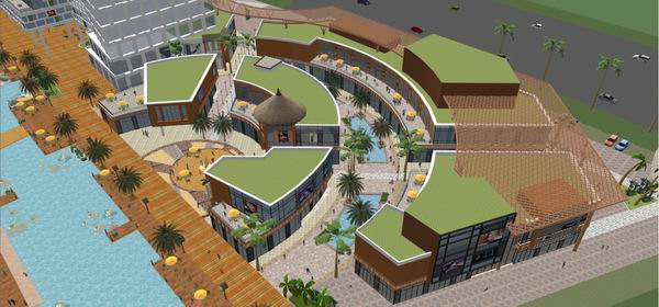 Sketchup商业模型|高层商场，东南亚现代风格