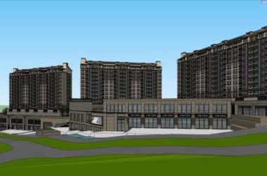 Sketchup住宅模型|高层住宅，底层商业，欧式古典风格-BIM建筑网