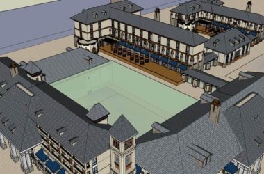 Sketchup商业模型|多层商业街，步行街，古典风格-BIM建筑网