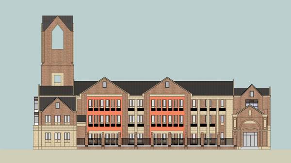 Sketchup学校模型|多层幼儿园学校，校园教育建筑，英式风格，古典风格