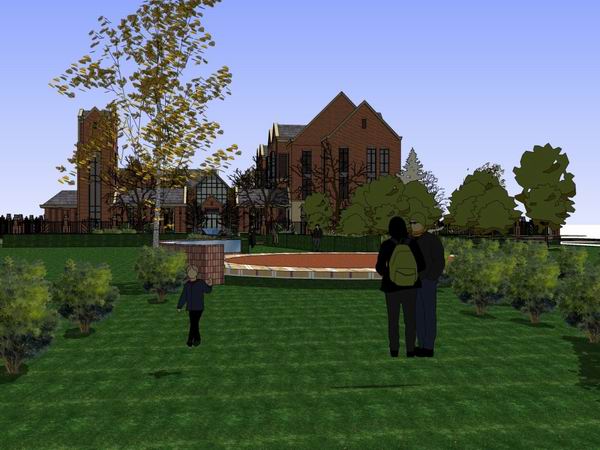 Sketchup学校模型|多层幼儿园学校，校园教育建筑，英式风格，古典风格