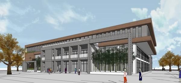 Sketchup学校模型|多层大学学校食堂，校园教育建筑，现代风格