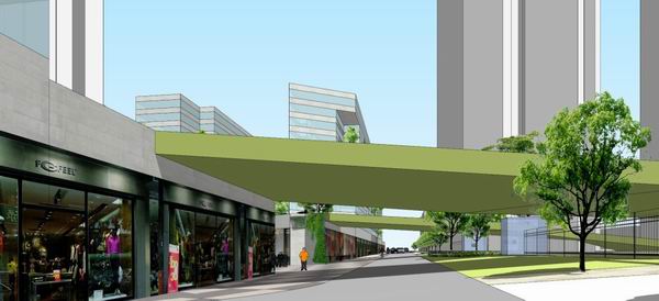 Sketchup商业模型|多层商业街，步行街，现代风格