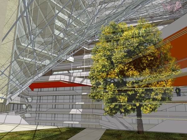 Sketchup办公模型|高层办公楼，现代风格