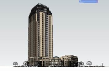 Sketchup酒店模型|高层旅馆，酒店，古典风格-BIM建筑网