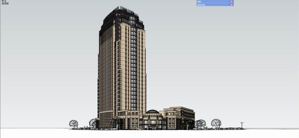 Sketchup酒店模型|高层旅馆，酒店，古典风格