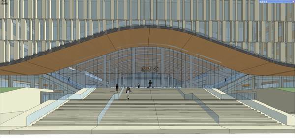 Sketchup文化模型|多层图书馆，文化建筑，现代风格