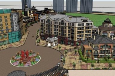 Sketchup商业模型|多层商业街，步行街，古典风格-BIM建筑网