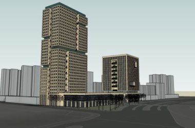 Sketchup办公模型|高层办公楼，现代风格-BIM建筑网