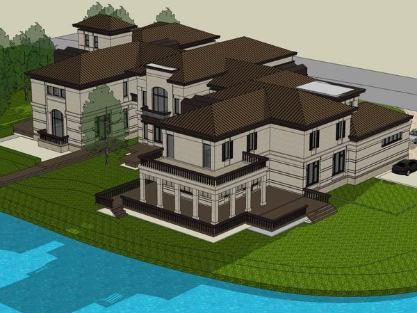 Sketchup商业模型|多层娱乐商业会所，欧式古典风格