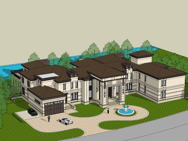 Sketchup商业模型|多层娱乐商业会所，欧式古典风格