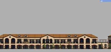Sketchup商业模型|多层商业街，西班牙古典风格-BIM建筑网