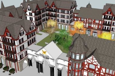 Sketchup酒店模型|多层商业酒店，瑞士古典风格-BIM建筑网