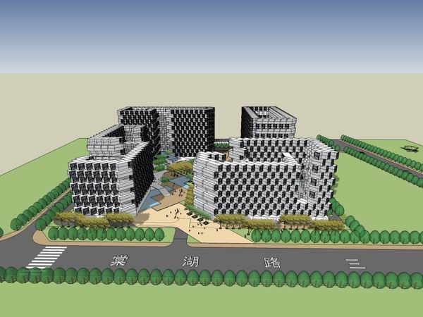 Sketchup办公模型|高层办公楼，现代风格