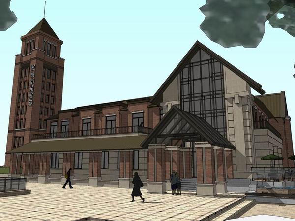 Sketchup景观模型|多层休闲景观会所，英式古典风格