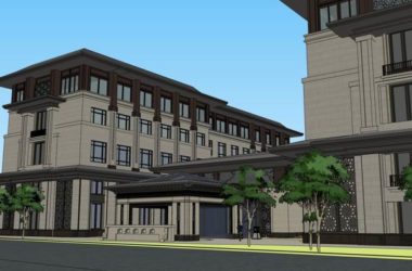 Sketchup酒店模型|多层酒店，现代中式风格-BIM建筑网