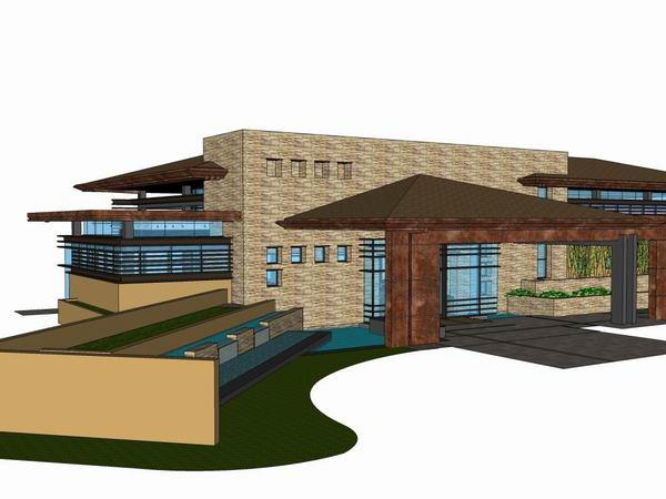 Sketchup住宅模型|多层售楼处，会所，住宅，古典风格