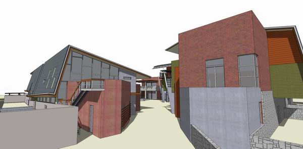 Sketchup文化模型|多层文化发展中心，现代风格