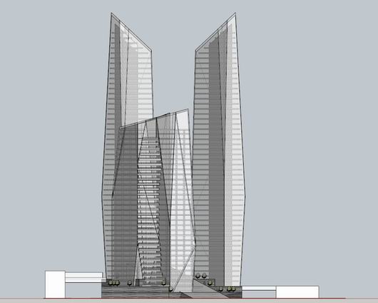 Sketchup办公模型|高层办公楼，现代风格