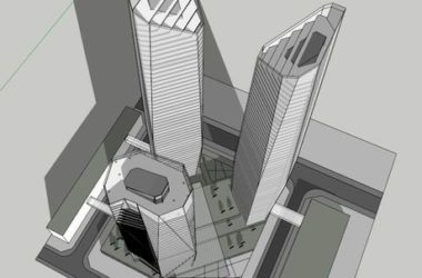 Sketchup办公模型|高层办公楼，现代风格-BIM建筑网