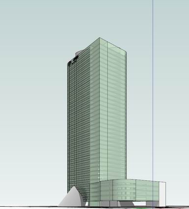 Sketchup办公模型|高层办公楼，现代风格