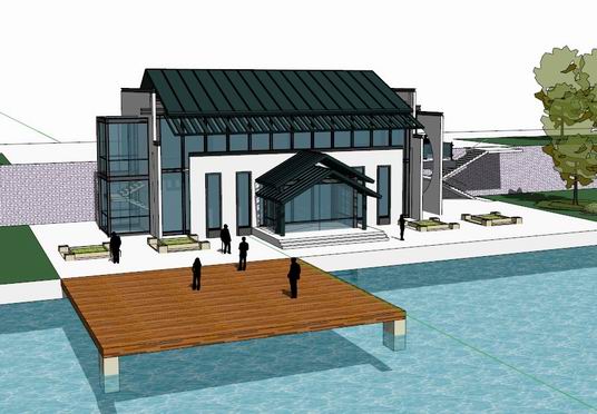 Sketchup商业模型|多层商业会所，现代中式风格