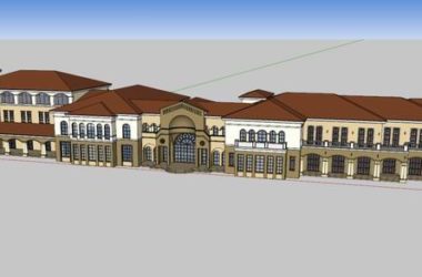 Sketchup住宅模型|多层售楼中心，住宅，古典风格-BIM建筑网