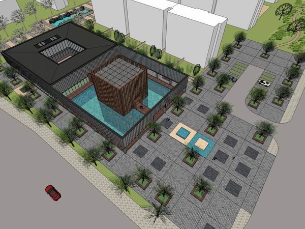 Sketchup商业模型|多层售楼处，住宅，现代风格