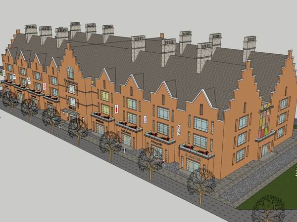 Sketchup商业模型|多层超市，商业，欧式古典风格