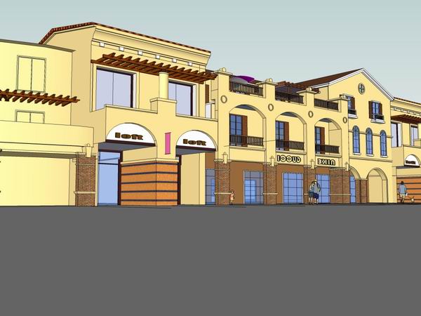 Sketchup商业模型|多层商业街，步行街，欧式古典风格