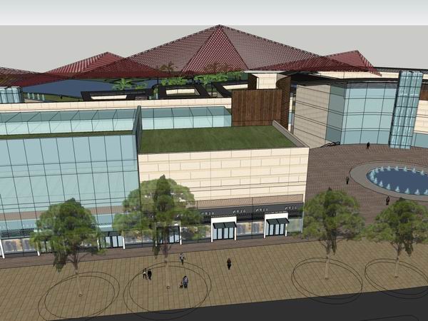 Sketchup商业模型|多层商业街，现代风格