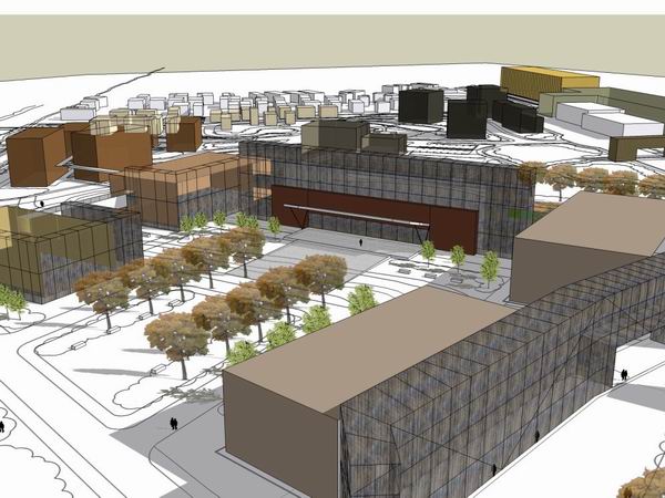 Sketchup景观模型|多层活动中心景观，现代风格