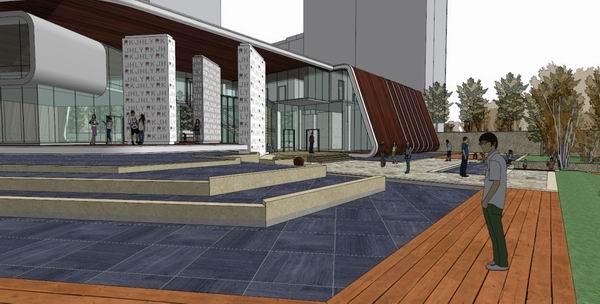 Sketchup住宅模型|多层住宅会所，现代风格