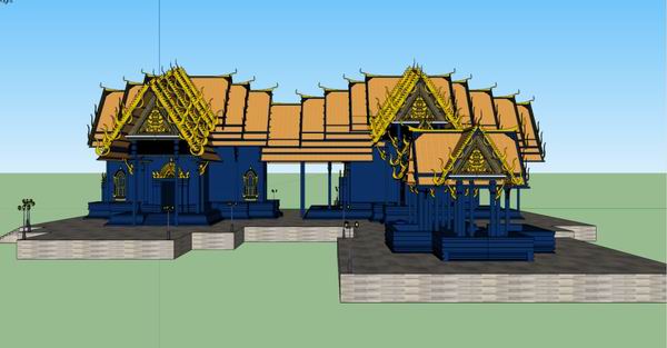 Sketchup小品模型|东南亚亭子，东南亚古典风格，小品