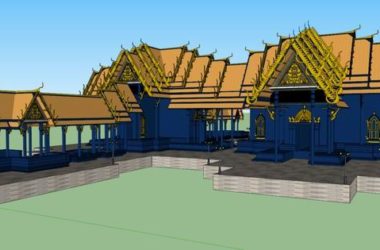 Sketchup小品模型|东南亚亭子，东南亚古典风格，小品-BIM建筑网