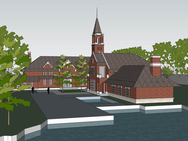 Sketchup住宅模型|多层会所，英式古典风格