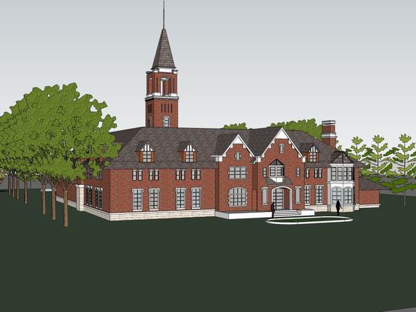 Sketchup住宅模型|多层会所，英式古典风格