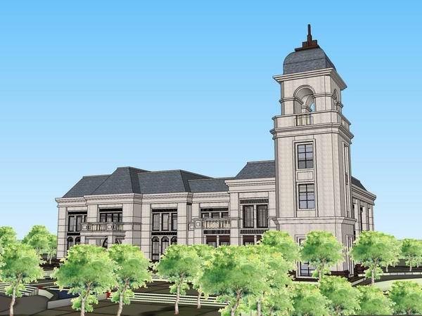 Sketchup住宅模型|多层售楼处，住宅，法式古典风格