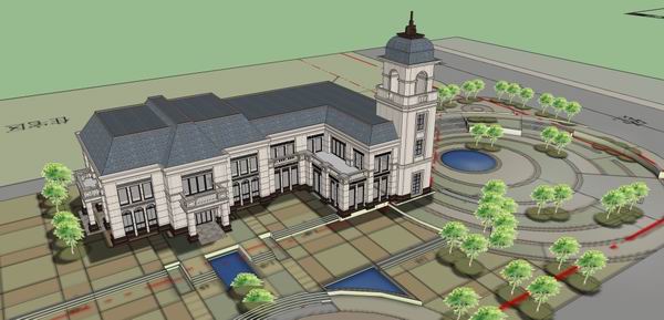 Sketchup住宅模型|多层售楼处，住宅，法式古典风格