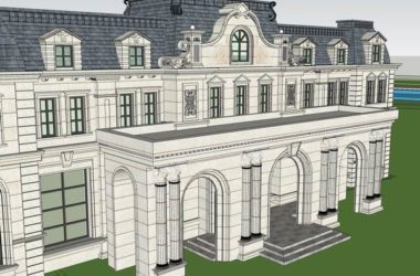 Sketchup住宅模型|多层售楼处，住宅，欧式古典风格-BIM建筑网