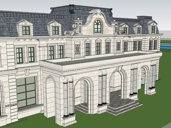 Sketchup住宅模型|多层售楼处，住宅，欧式古典风格
