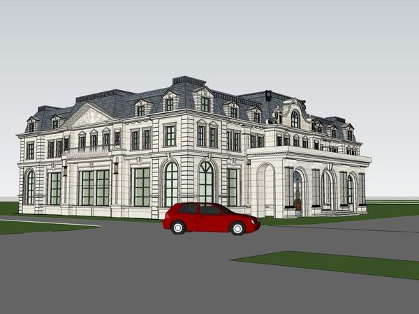 Sketchup住宅模型|多层售楼处，住宅，欧式古典风格