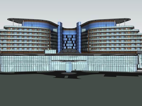 Sketchup酒店模型|高层酒店，现代风格